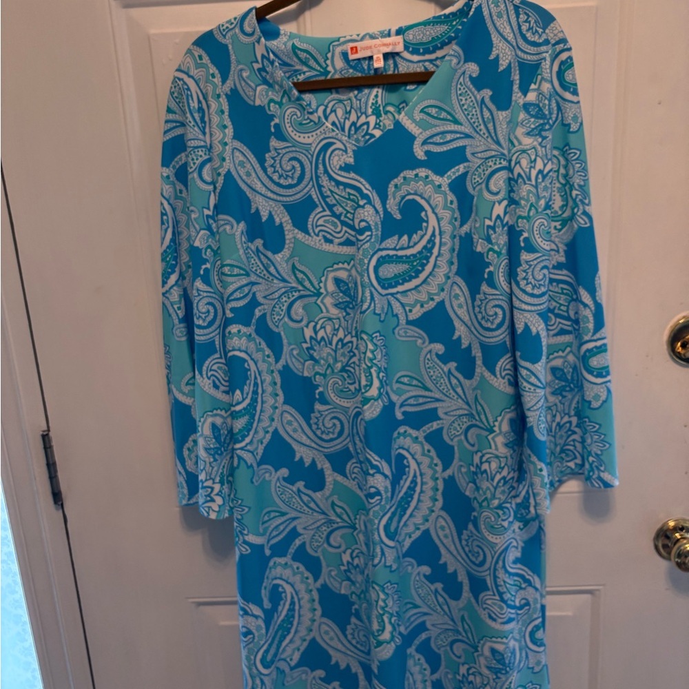 Jude Connally blue and White Paisley Dress NWT